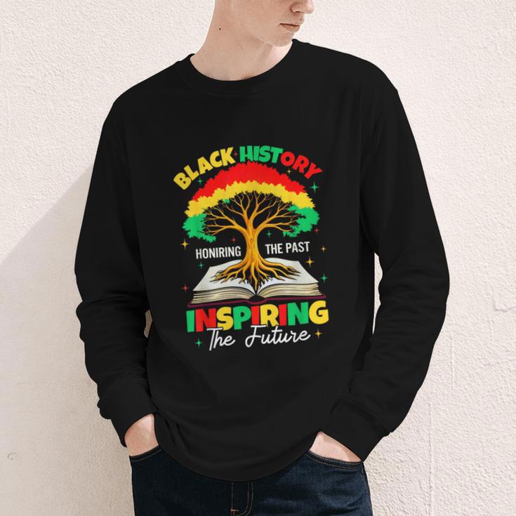 Honoring Past Inspiring Future History Month Book Tree Youth Long Sleeve Tee