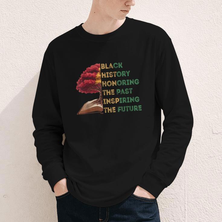 Honoring Past Inspiring Future History Month Tree Book Youth Long Sleeve Tee