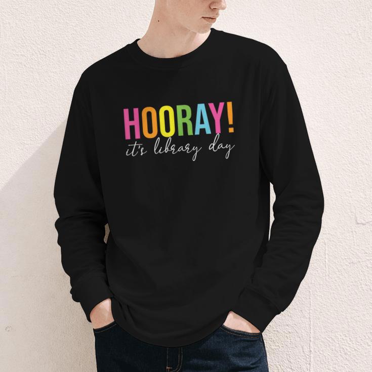 Hooray It's Library Day Teacher Reader Books Back To School Youth Long Sleeve Tee Hooray It's Library Day Teacher Reader Books Back To School Youth Long Sleeve Tee