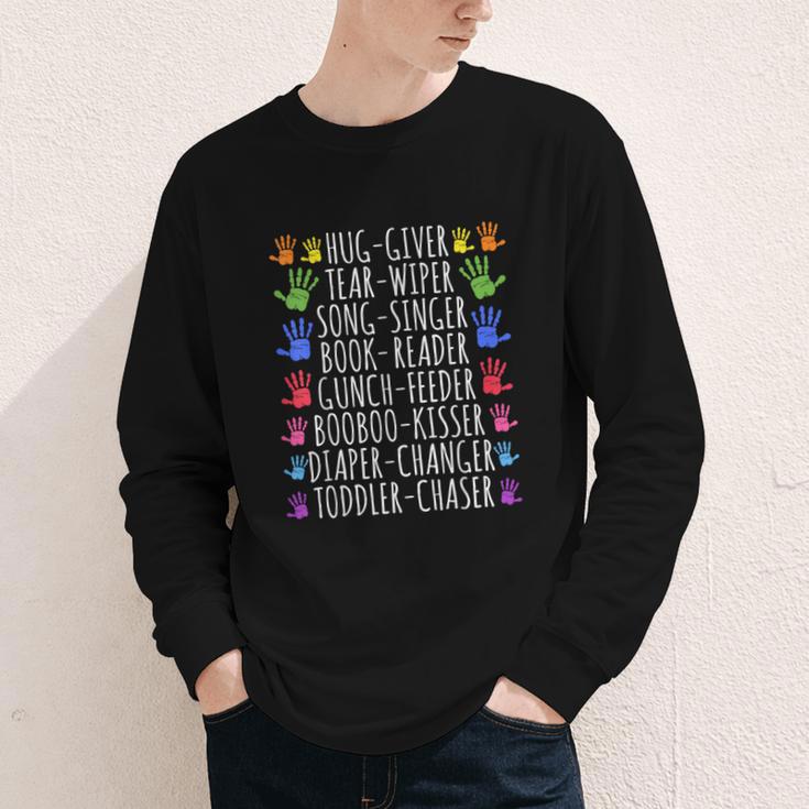 Hug Giver Book Reader Diaper Changer Daycare Teacher Youth Long Sleeve Tee Hug Giver Book Reader Diaper Changer Daycare Teacher Youth Long Sleeve Tee