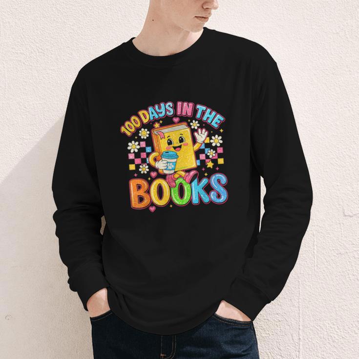 HUGvyn Preppy 100 Days In The Books Teacher Reading Coffee Youth Long Sleeve Tee