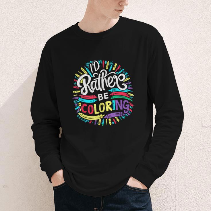 I'd Rather Be Coloring Books Color Drawing Book Youth Long Sleeve Tee I'd Rather Be Coloring Books Color Drawing Book Youth Long Sleeve Tee