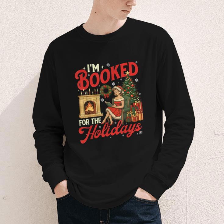 I'm Booked For The Holidays Christmas Reading Bookworm Xmas Youth Long Sleeve Tee