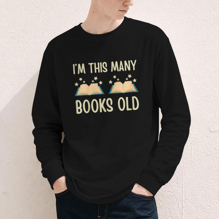 I'm This Many Books Old Read Book 2nd Birthday 2 Years Old Youth Long Sleeve Tee