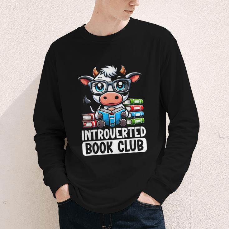 Introverted Book Club Reading Lover Cow Youth Long Sleeve Tee Introverted Book Club Reading Lover Cow Youth Long Sleeve Tee