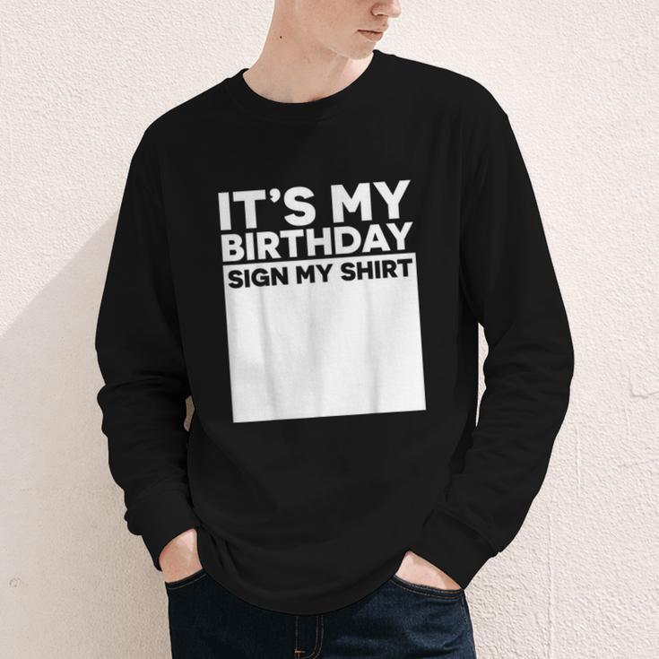 It's My Birthday Sign Boy Men Decoration Guestbook Youth Long Sleeve Tee