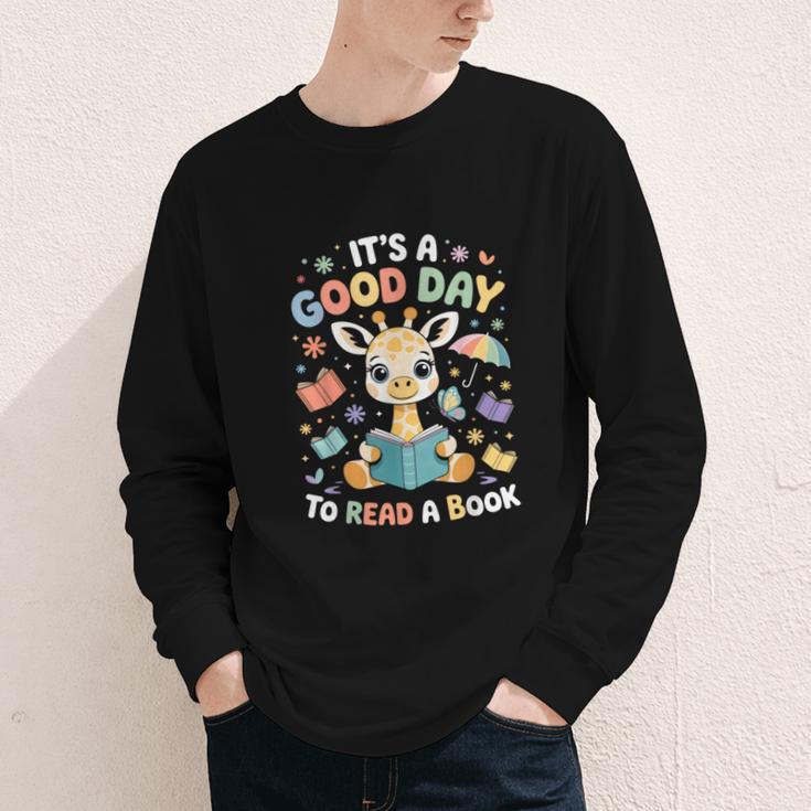 It's a Good Day To Read a Book Cute Giraffe Youth Long Sleeve Tee It's a Good Day To Read a Book Cute Giraffe Youth Long Sleeve Tee