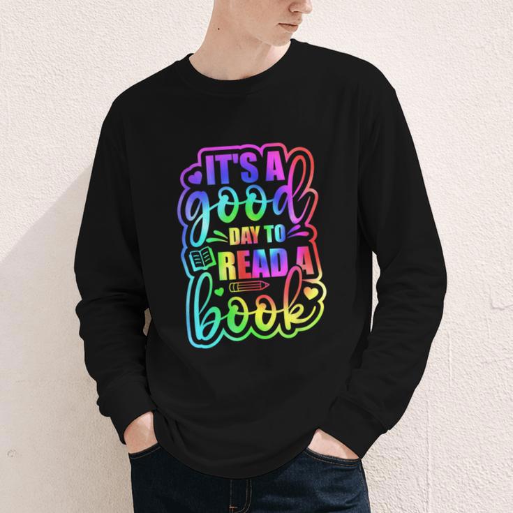 Its A Good Day To Read Book Kids Boys Girls Reading Graphic Youth Long Sleeve Tee