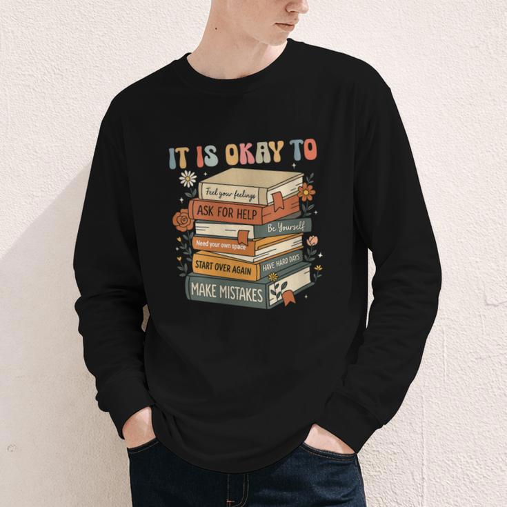 Its Okay Not To Be Okay Mental Health Awareness Floral Books Youth Long Sleeve Tee Its Okay Not To Be Okay Mental Health Awareness Floral Books Youth Long Sleeve Tee