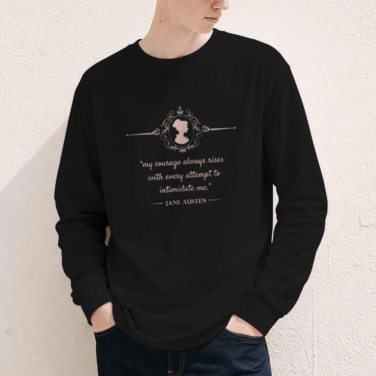 Jane Austen My Courage Always Rises Literary Book Club Youth Long Sleeve Tee Jane Austen My Courage Always Rises Literary Book Club Youth Long Sleeve Tee