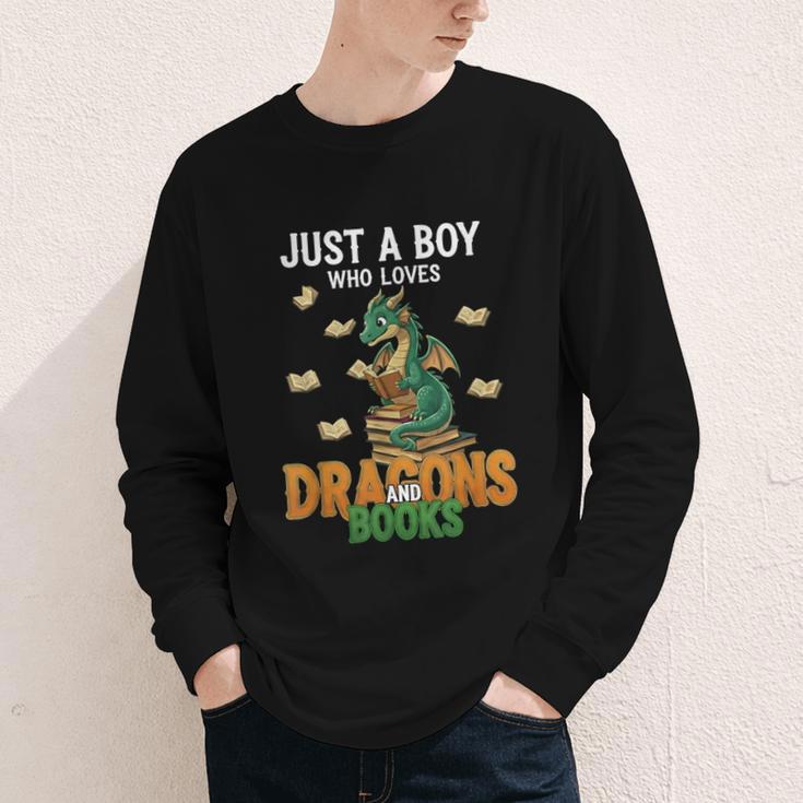 Just a Boy Who Loves Dragons And Books Reading Dragon Youth Long Sleeve Tee Just a Boy Who Loves Dragons And Books Reading Dragon Youth Long Sleeve Tee