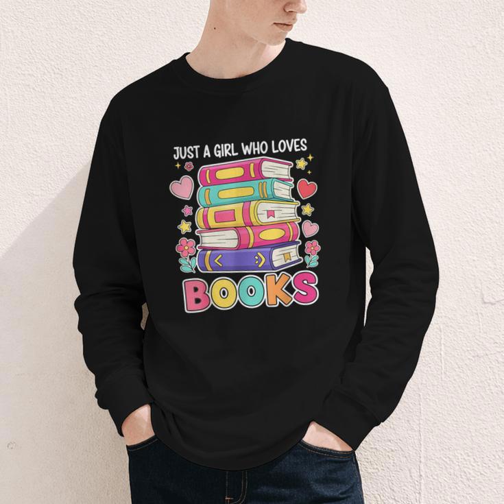 Just A Girl Who Loves Books Reading Library Youth Long Sleeve Tee