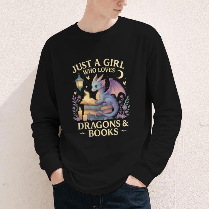 Just a Girl Who Loves Cute Dragons And Books Youth Long Sleeve Tee Just a Girl Who Loves Cute Dragons And Books Youth Long Sleeve Tee