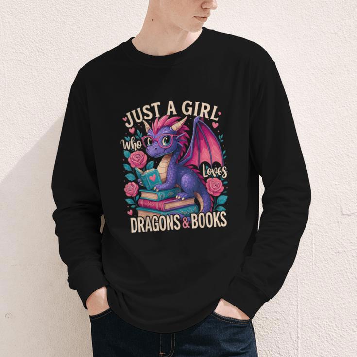 Just a Girl Who Loves Dragons And Books Dragon Youth Long Sleeve Tee