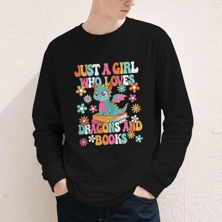 Just A Girl Who Loves Dragons And Books Reading Bookworm Youth Long Sleeve Tee