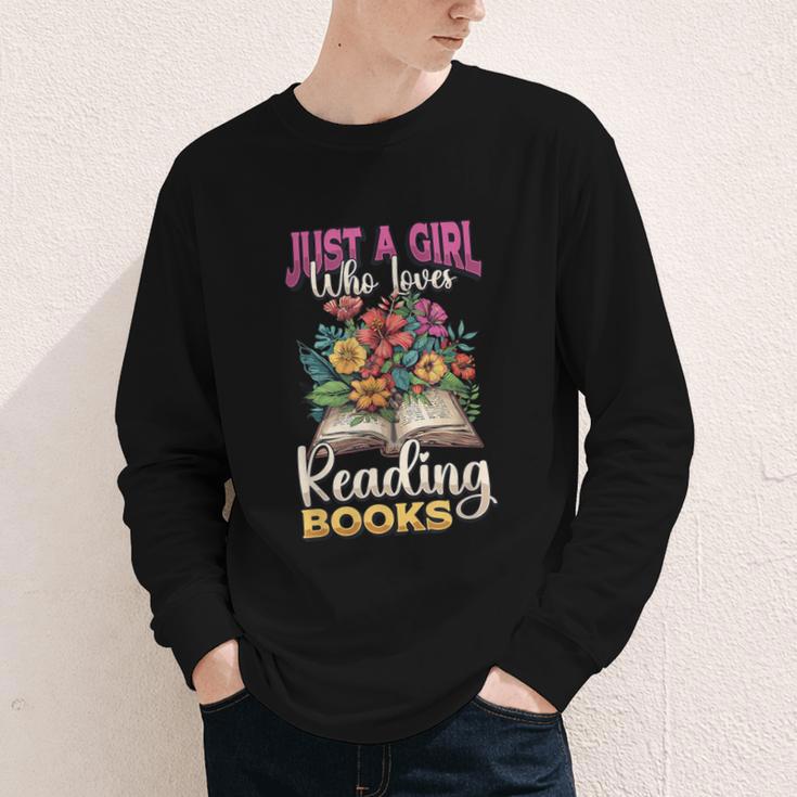 Just A Girl Who Loves Reading Books Youth Long Sleeve Tee Just A Girl Who Loves Reading Books Youth Long Sleeve Tee