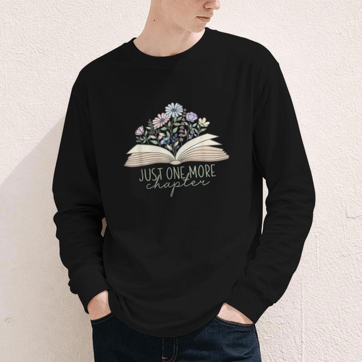 Just One More Chapter Floral Book Wildflower Aesthetic Art Youth Long Sleeve Tee