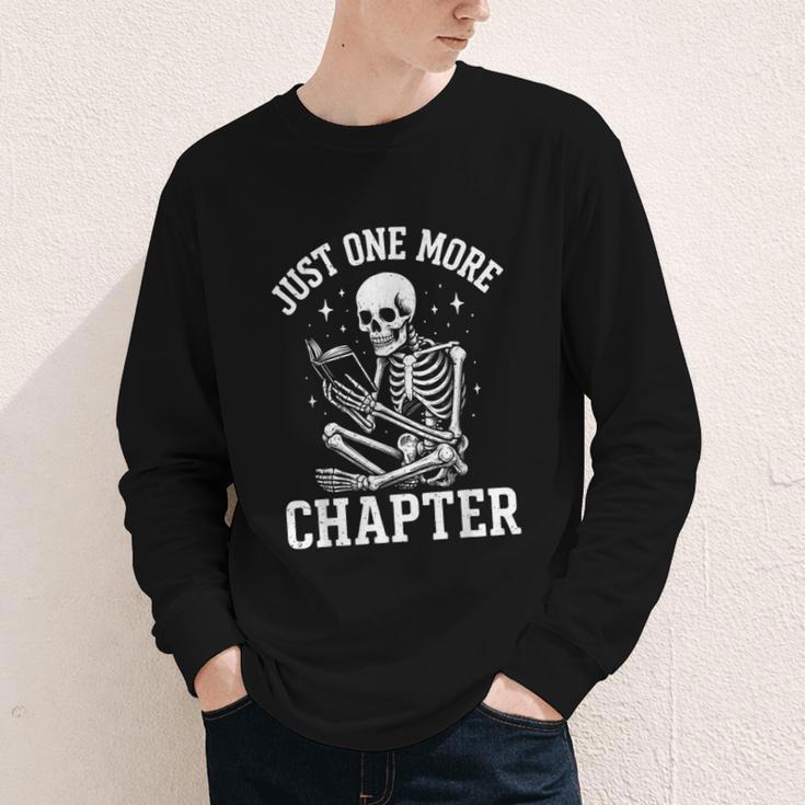 Just One More Chapter Skeleton Reader Reading Book Lover Youth Long Sleeve Tee Just One More Chapter Skeleton Reader Reading Book Lover Youth Long Sleeve Tee
