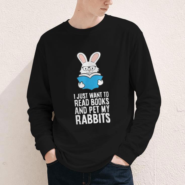 I Just Want To Read Books And Pet My Rabbit Youth Long Sleeve Tee
