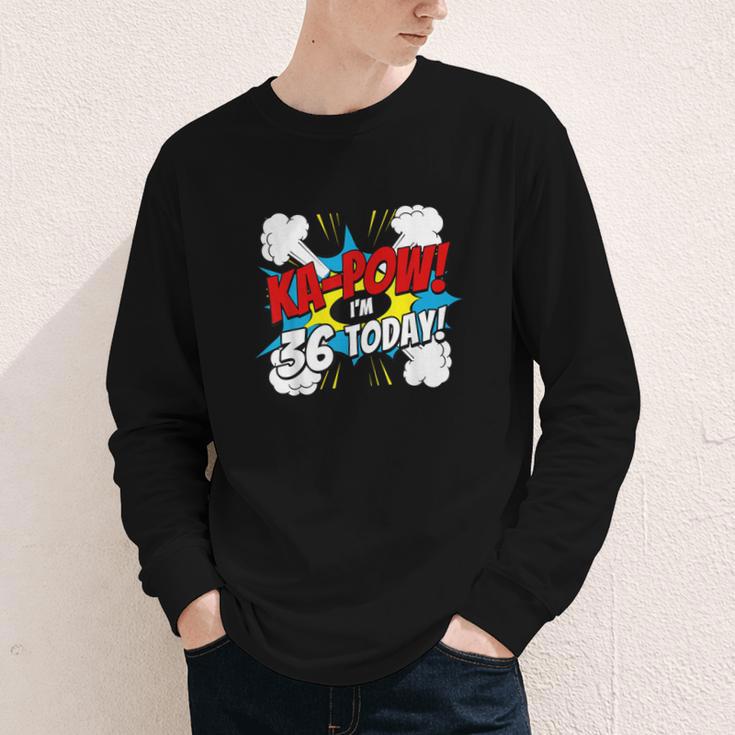 Ka-Pow 36 Years Old Comic Book 36th Birthday Super Hero Youth Long Sleeve Tee Ka-Pow 36 Years Old Comic Book 36th Birthday Super Hero Youth Long Sleeve Tee