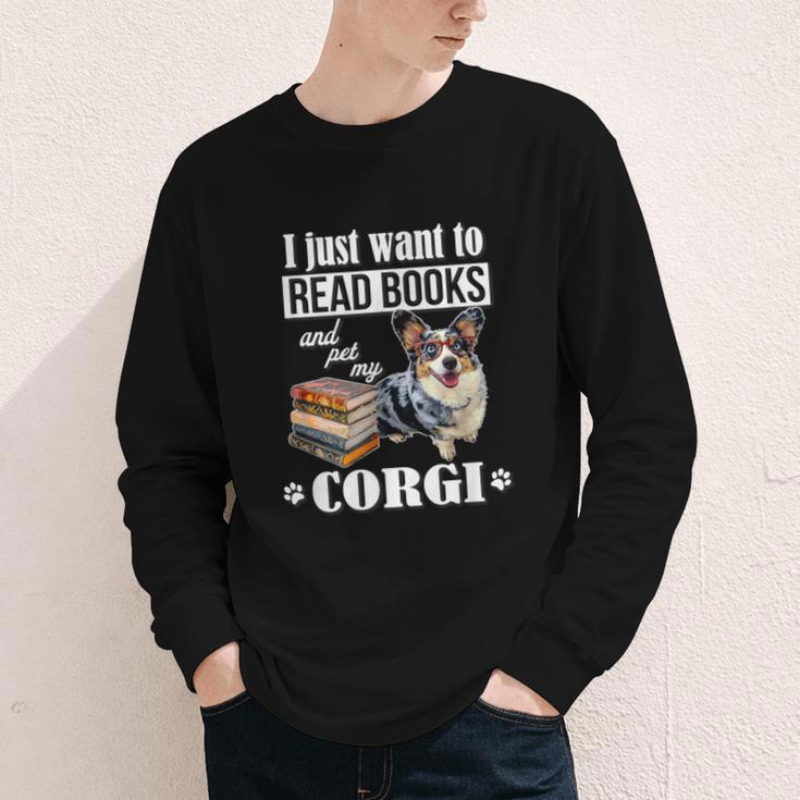 Kids Read Books & Pet My Blue Merle Corgi Lover Youth Long Sleeve Tee