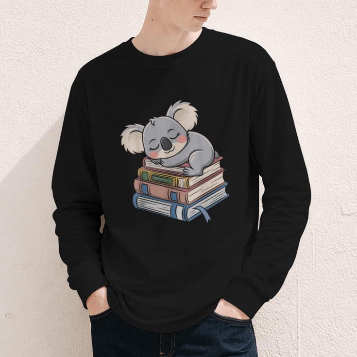 Koala Reading Book Pajama Sleep Youth Long Sleeve Tee