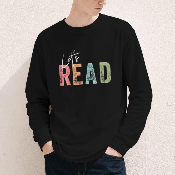 Let's Read Book Nerd Reading Book Lover Librarian Teacher Youth Long Sleeve Tee