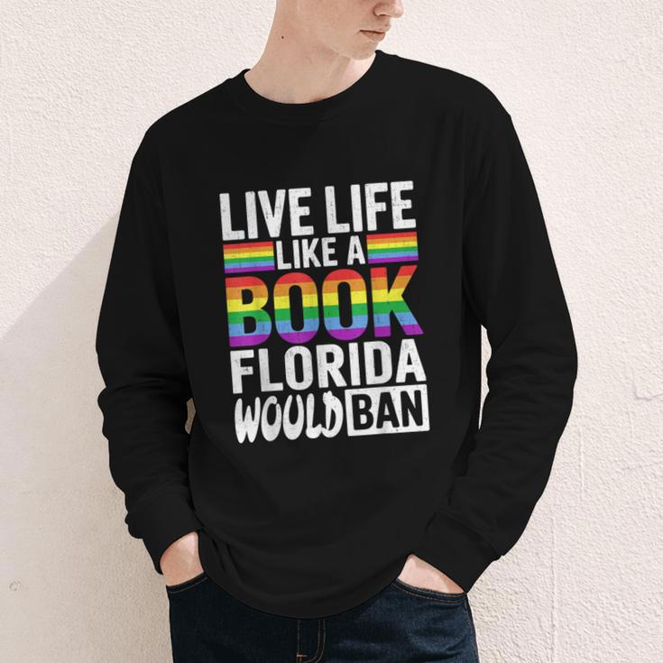 LGBTQ Quote Live Life Like A Banned Rainbow Book Youth Long Sleeve Tee LGBTQ Quote Live Life Like A Banned Rainbow Book Youth Long Sleeve Tee