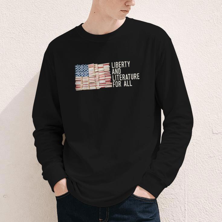 Liberty And Literature For All Reading USA Book Lover Youth Long Sleeve Tee Liberty And Literature For All Reading USA Book Lover Youth Long Sleeve Tee