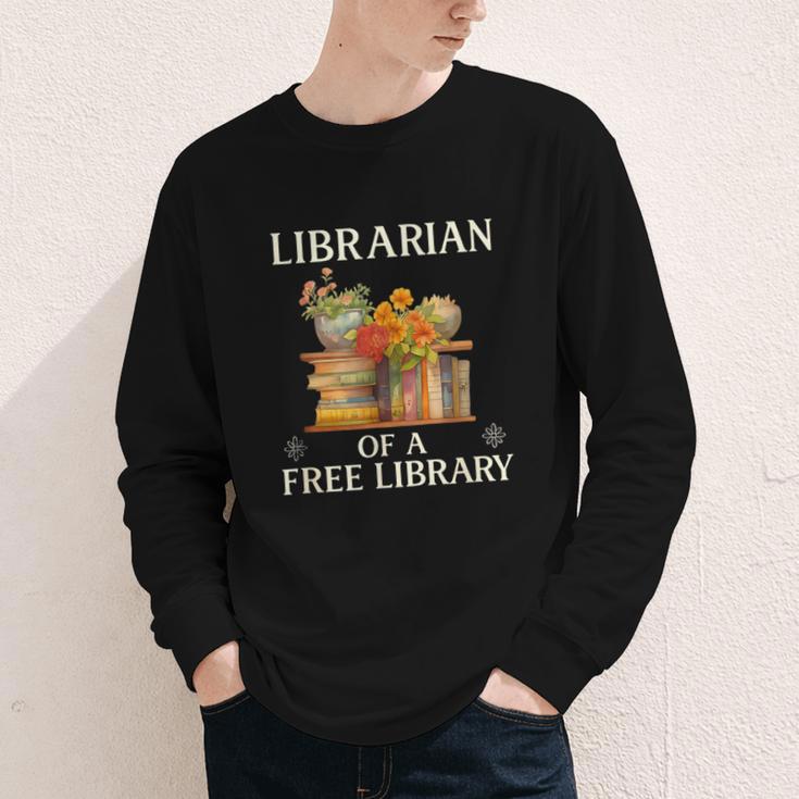 Librarian Of a Free Library Floral Book Lover Youth Long Sleeve Tee