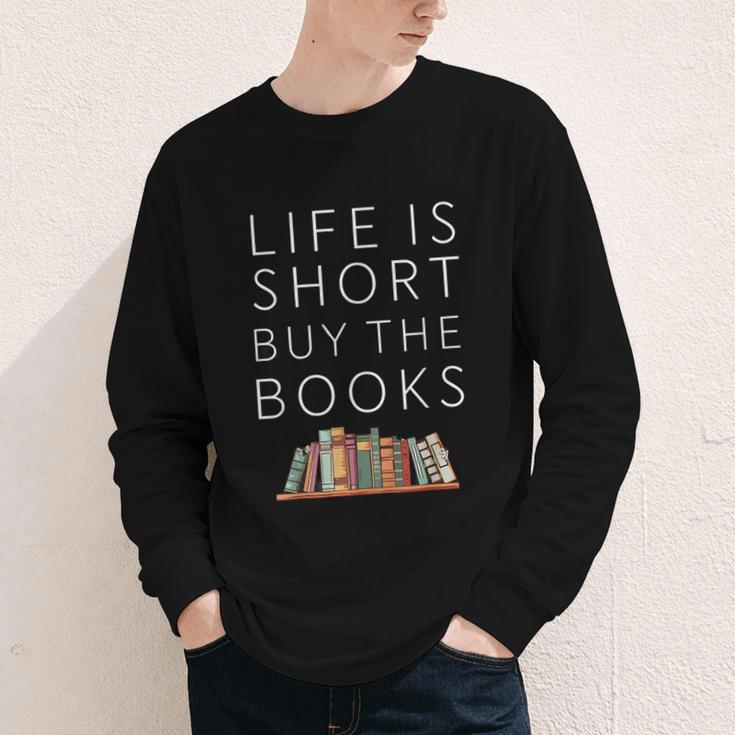 Life Is Short Buy Books Quote For Bookworms Youth Long Sleeve Tee Life Is Short Buy Books Quote For Bookworms Youth Long Sleeve Tee