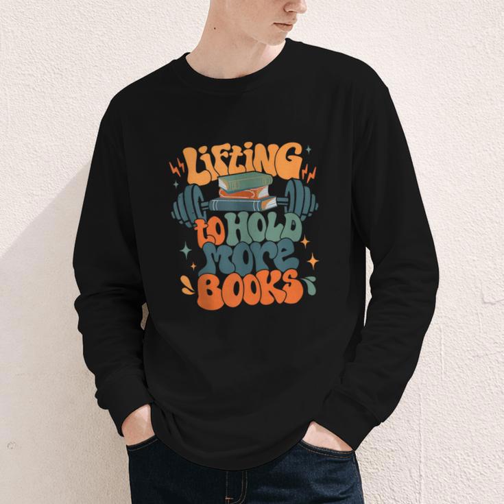 Lifting To Hold More Books Weightlifting Workout Bookish Youth Long Sleeve Tee
