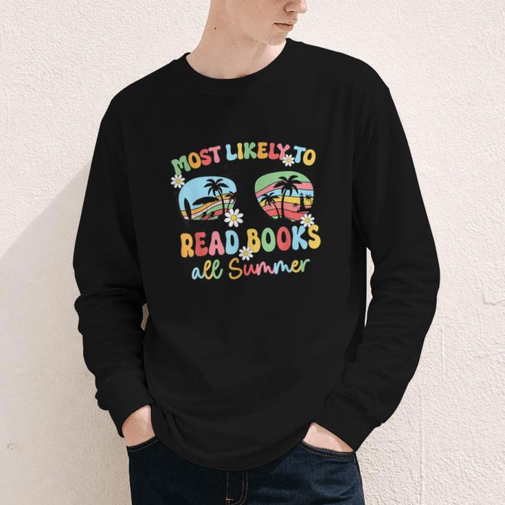 Most Likely To Read Books All Summer Book Lovers Youth Long Sleeve Tee Most Likely To Read Books All Summer Book Lovers Youth Long Sleeve Tee