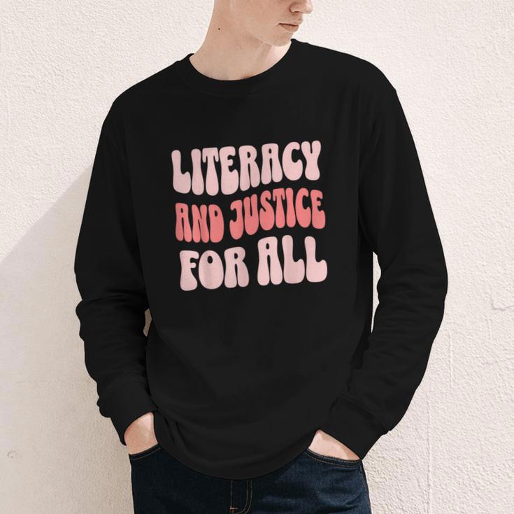 Literacy And Justice For All Book Lover Youth Long Sleeve Tee Literacy And Justice For All Book Lover Youth Long Sleeve Tee