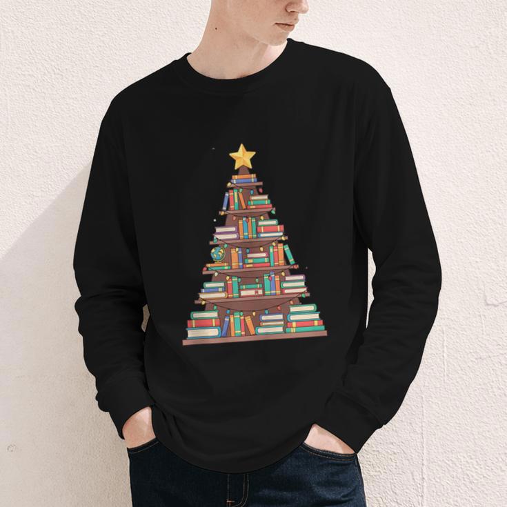 Literary Book Tree Bookish Shelf Art For Avid Readers Youth Long Sleeve Tee