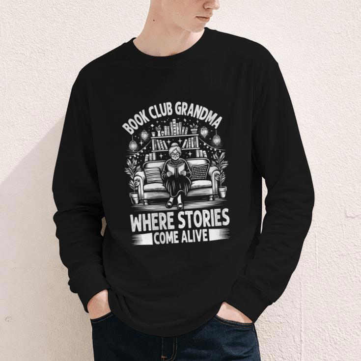 Literary Grandma Reading Club Book Lover Story Enthusiast Youth Long Sleeve Tee