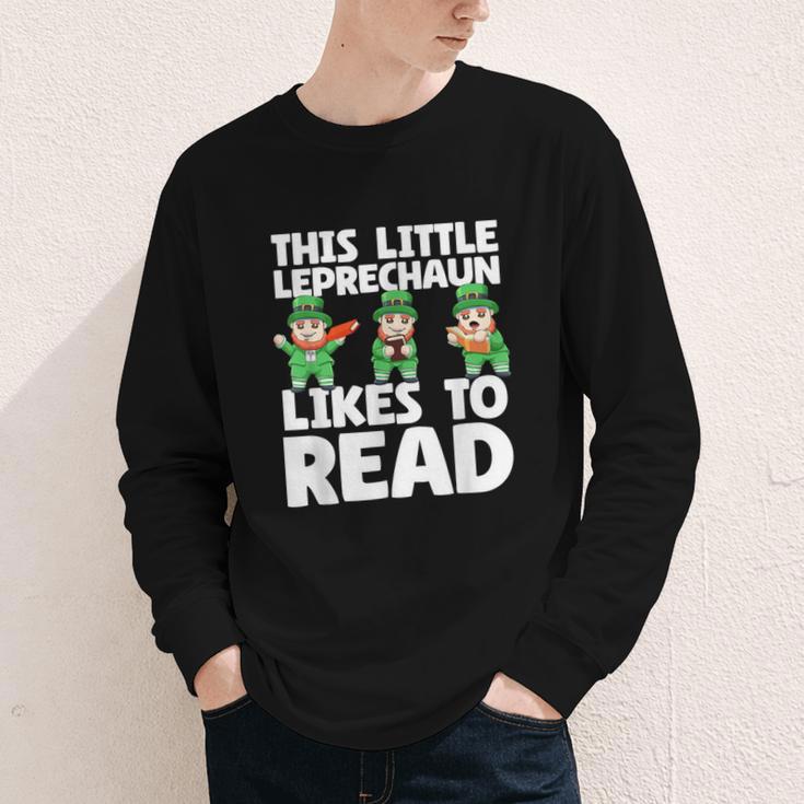 This Little Leprechaun Likes To Read St Patrick's Day Book Youth Long Sleeve Tee