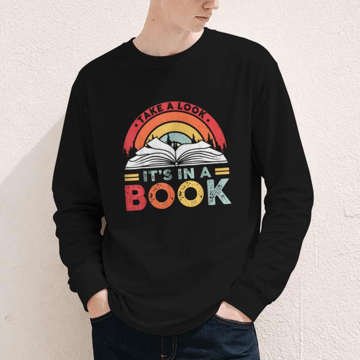 Take A Look It's In A Book Reading Book Vintage Rainbow Youth Long Sleeve Tee