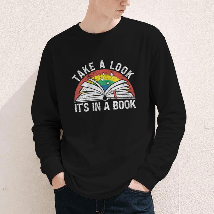 Take a Look It's In a Book Reading Vintage Retro Rainbow Youth Long Sleeve Tee Take a Look It's In a Book Reading Vintage Retro Rainbow Youth Long Sleeve Tee