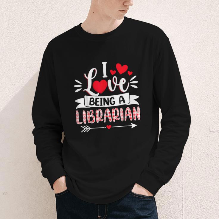 I Love Being A Librarian Library Book Valentine's Day Youth Long Sleeve Tee