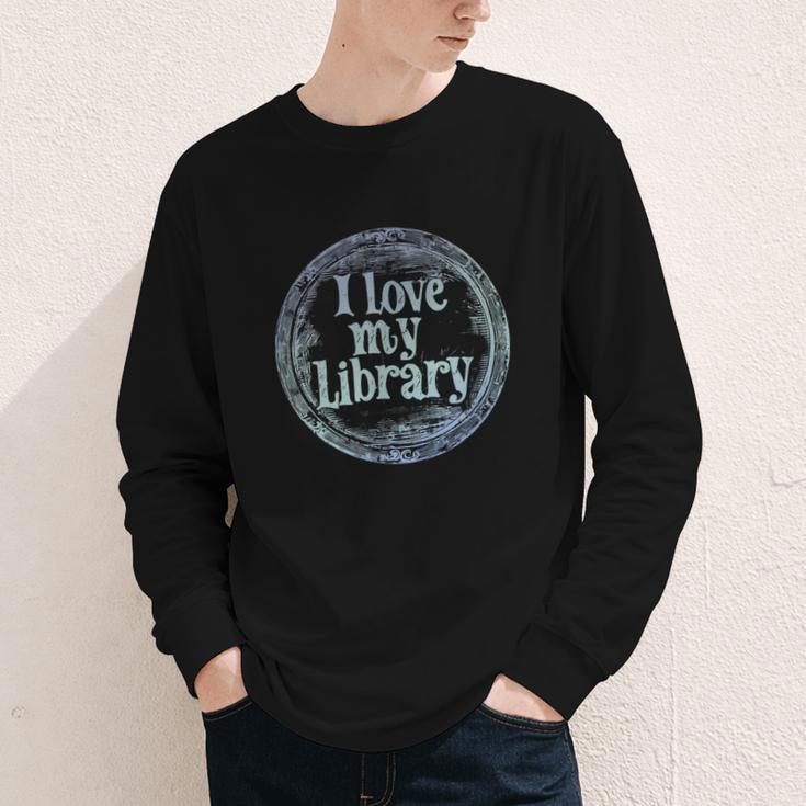 I Love My Library Medallion For Book Lover Reader Librarian Youth Long Sleeve Tee