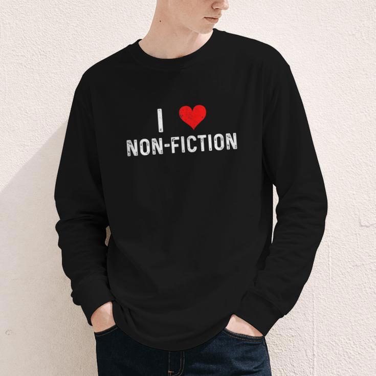 I Love Non Fiction Heart Books Reading Writing Writer Read Youth Long Sleeve Tee