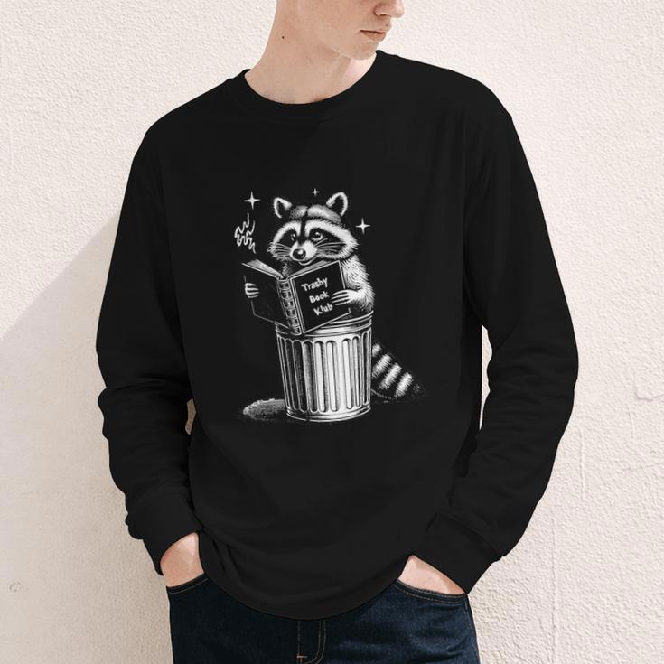 I Love Trashy Book Club Raccoon No Shelf Control Weirdcore Youth Long Sleeve Tee