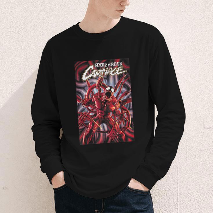 Marvel Spider-Man Eddie Brock Carnage Comic Book Cover Youth Long Sleeve Tee