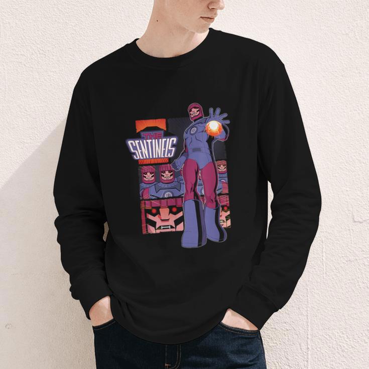 Marvel X-Men '97 Sentinels Vintage Classic Comic Book Panels Youth Long Sleeve Tee