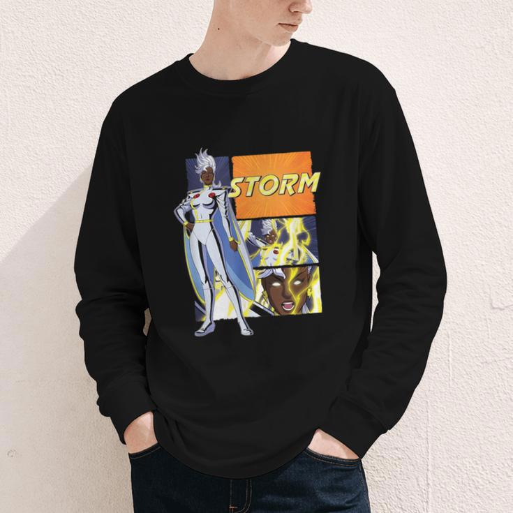Marvel X-Men '97 Storm Vintage Classic Comic Book Panels Youth Long Sleeve Tee