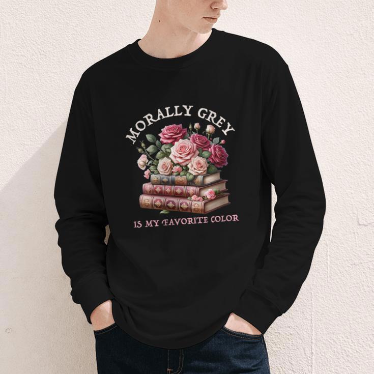 Morally Grey Book Lovers Dark Romance Reader Favorite Color Youth Long Sleeve Tee