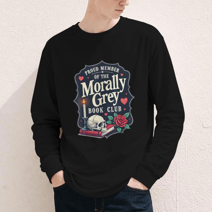 Morally Grey Merch Dark Romance Romantasy Smutty Book Lover Youth Long Sleeve Tee