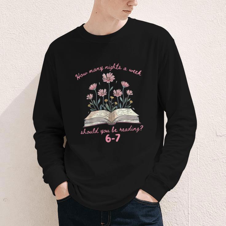 How Many Nights Reading 67 Meme Floral Book Lover Teacher Youth Long Sleeve Tee How Many Nights Reading 67 Meme Floral Book Lover Teacher Youth Long Sleeve Tee