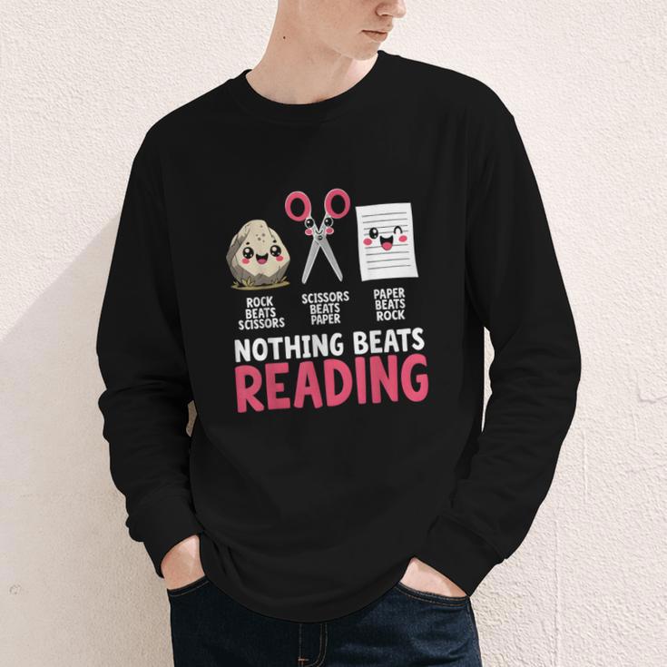 Nothing Beats Reading Rock Paper Scissors Book Lover Library Youth Long Sleeve Tee Nothing Beats Reading Rock Paper Scissors Book Lover Library Youth Long Sleeve Tee